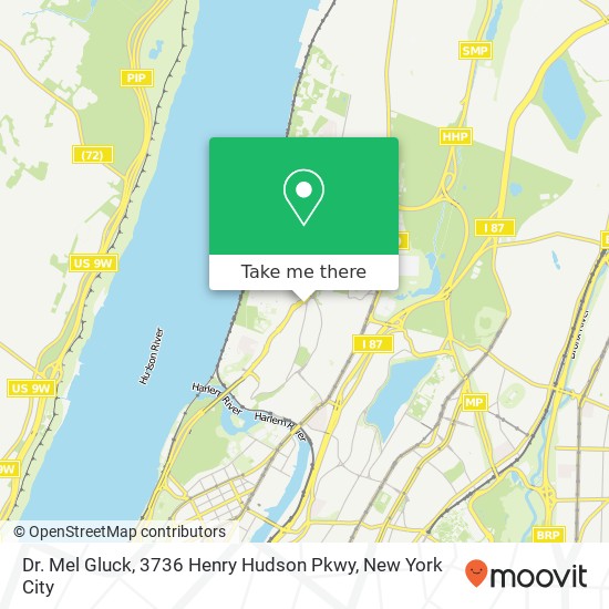 Mapa de Dr. Mel Gluck, 3736 Henry Hudson Pkwy