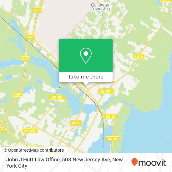 Mapa de John J Hutt Law Office, 508 New Jersey Ave