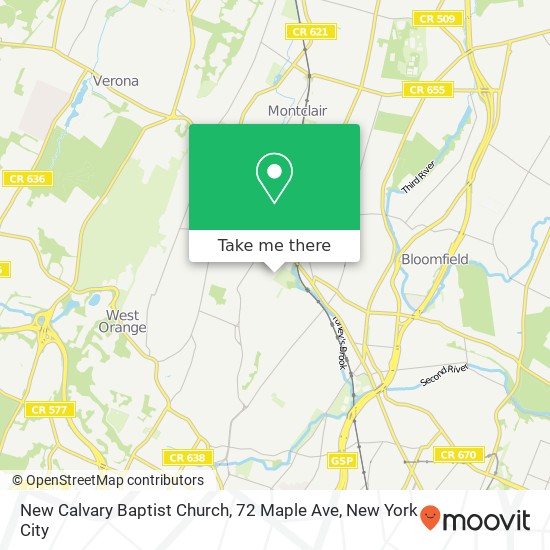Mapa de New Calvary Baptist Church, 72 Maple Ave