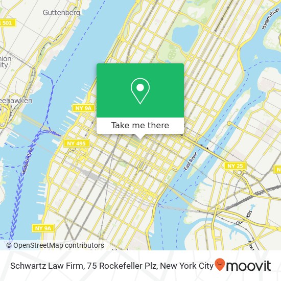 Mapa de Schwartz Law Firm, 75 Rockefeller Plz