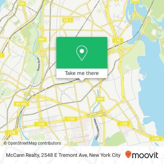 Mapa de McCann Realty, 2548 E Tremont Ave