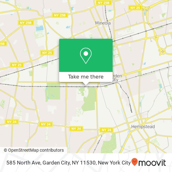 Mapa de 585 North Ave, Garden City, NY 11530