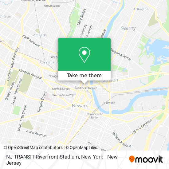 NJ TRANSIT-Riverfront Stadium map
