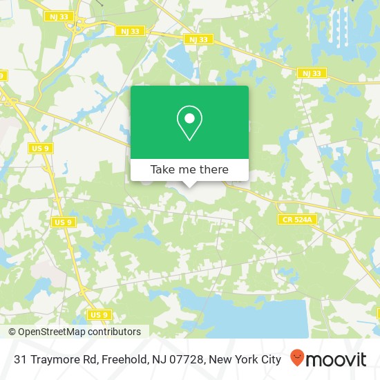 Mapa de 31 Traymore Rd, Freehold, NJ 07728