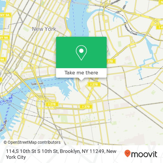 Mapa de 114,S 10th St S 10th St, Brooklyn, NY 11249