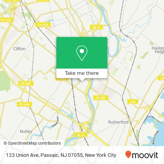 Mapa de 123 Union Ave, Passaic, NJ 07055