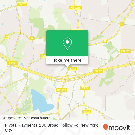 Pivotal Payments, 200 Broad Hollow Rd map