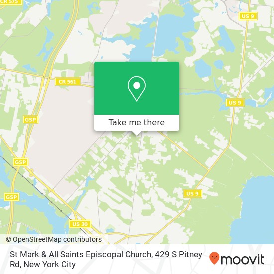 Mapa de St Mark & All Saints Episcopal Church, 429 S Pitney Rd