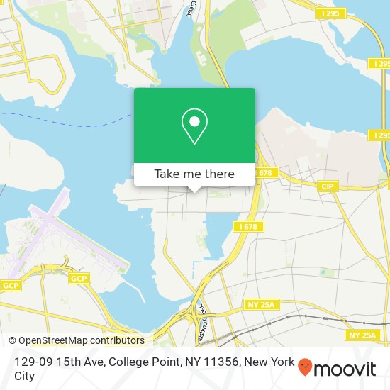 Mapa de 129-09 15th Ave, College Point, NY 11356