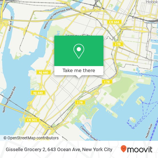 Mapa de Gisselle Grocery 2, 643 Ocean Ave