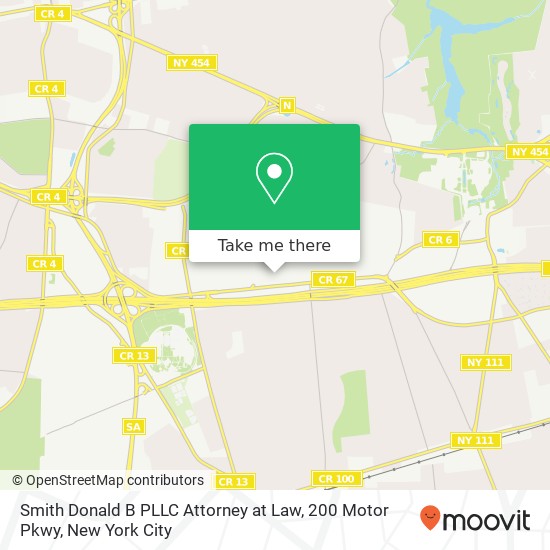 Mapa de Smith Donald B PLLC Attorney at Law, 200 Motor Pkwy