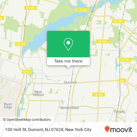 Mapa de 100 Holt St, Dumont, NJ 07628