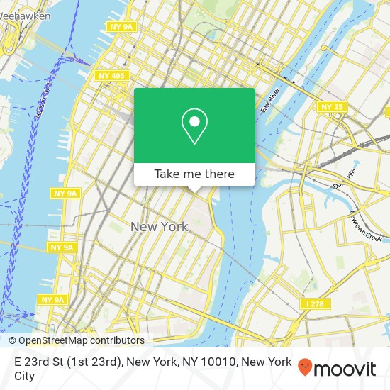 E 23rd St (1st 23rd), New York, NY 10010 map