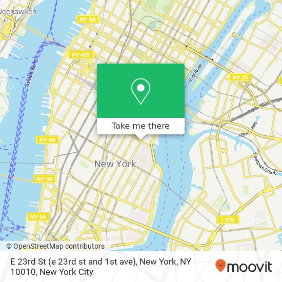 E 23rd St (e 23rd st and 1st ave), New York, NY 10010 map