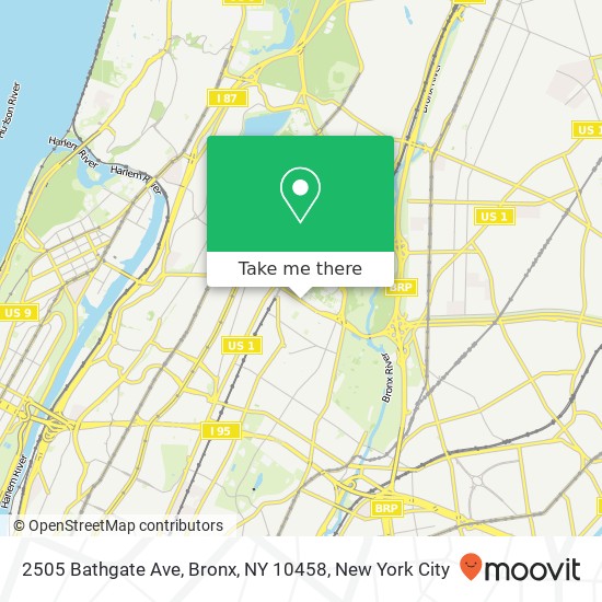 Mapa de 2505 Bathgate Ave, Bronx, NY 10458