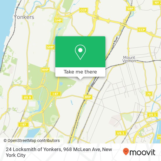 Mapa de 24 Locksmith of Yonkers, 968 McLean Ave