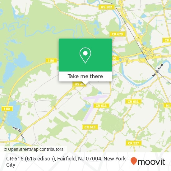 CR-615 (615 edison), Fairfield, NJ 07004 map