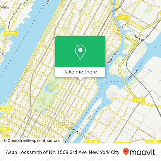 Asap Locksmith of NY, 1569 3rd Ave map