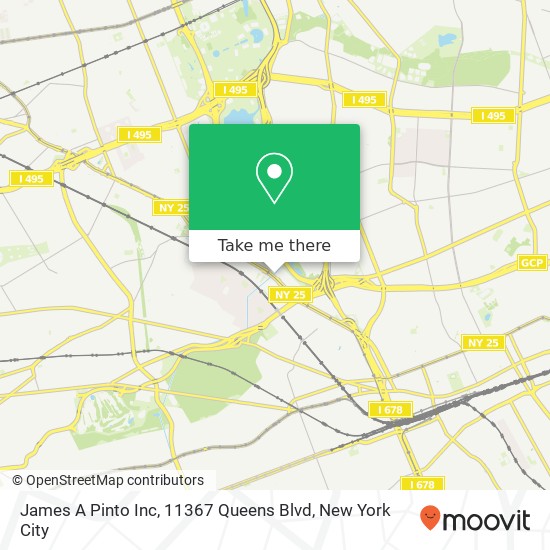 Mapa de James A Pinto Inc, 11367 Queens Blvd