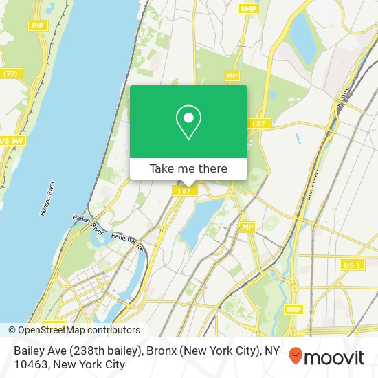 Mapa de Bailey Ave (238th bailey), Bronx (New York City), NY 10463
