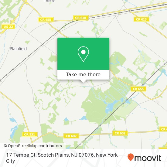 Mapa de 17 Tempe Ct, Scotch Plains, NJ 07076