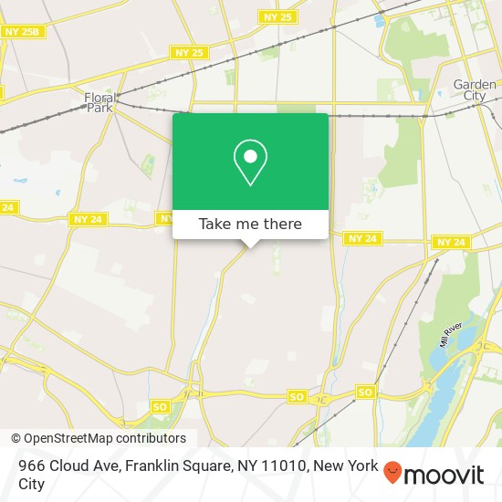 Mapa de 966 Cloud Ave, Franklin Square, NY 11010