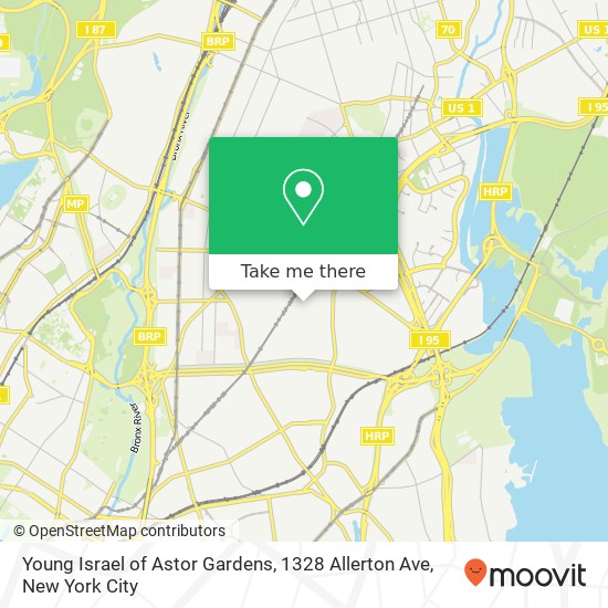 Mapa de Young Israel of Astor Gardens, 1328 Allerton Ave