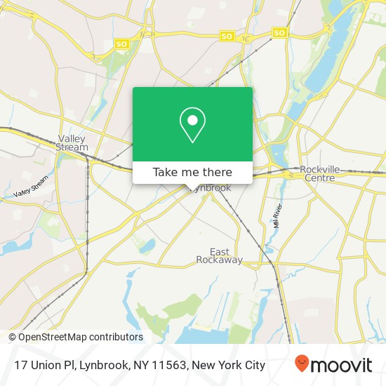 Mapa de 17 Union Pl, Lynbrook, NY 11563