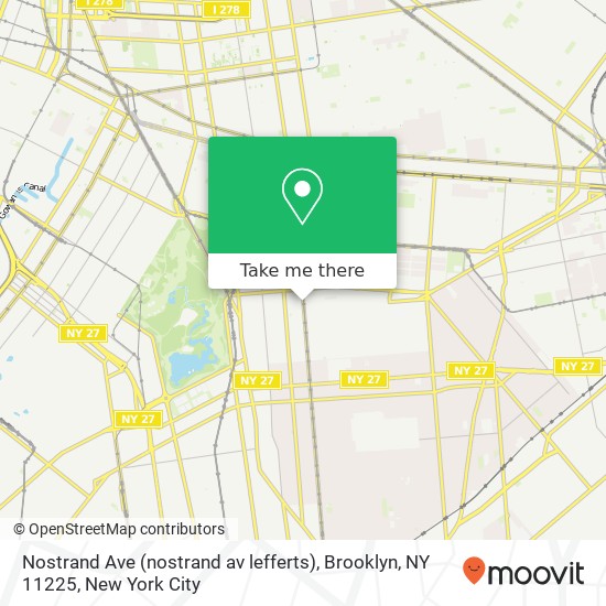 Nostrand Ave (nostrand av lefferts), Brooklyn, NY 11225 map