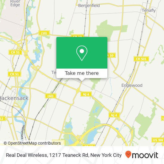 Mapa de Real Deal Wireless, 1217 Teaneck Rd