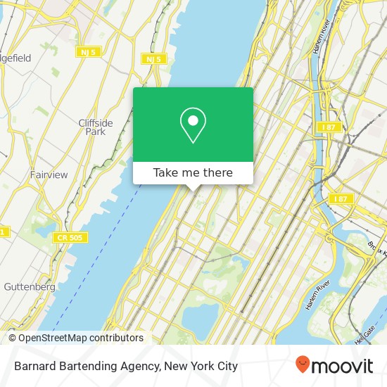 Mapa de Barnard Bartending Agency