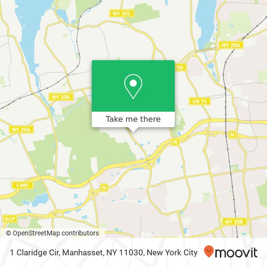 Mapa de 1 Claridge Cir, Manhasset, NY 11030