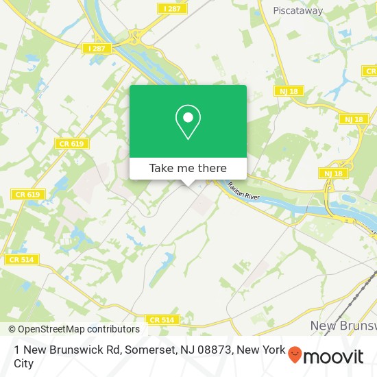 Mapa de 1 New Brunswick Rd, Somerset, NJ 08873
