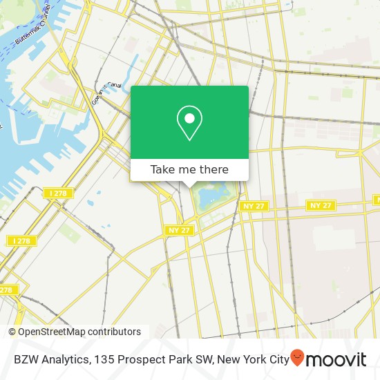 Mapa de BZW Analytics, 135 Prospect Park SW