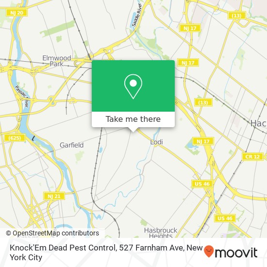 Mapa de Knock'Em Dead Pest Control, 527 Farnham Ave