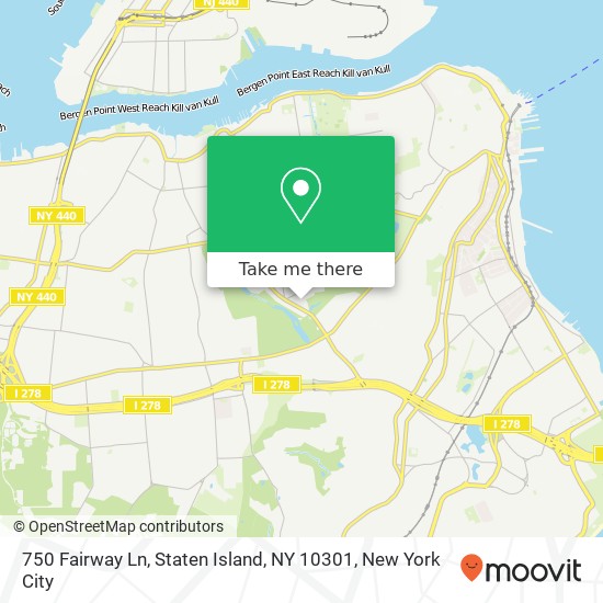 Mapa de 750 Fairway Ln, Staten Island, NY 10301