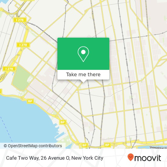 Mapa de Cafe Two Way, 26 Avenue O