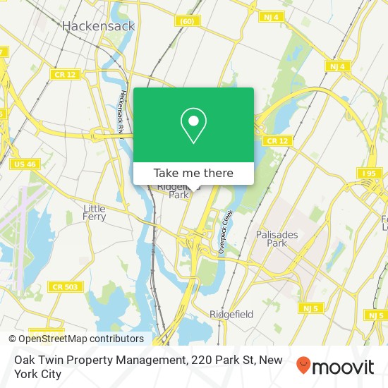 Oak Twin Property Management, 220 Park St map