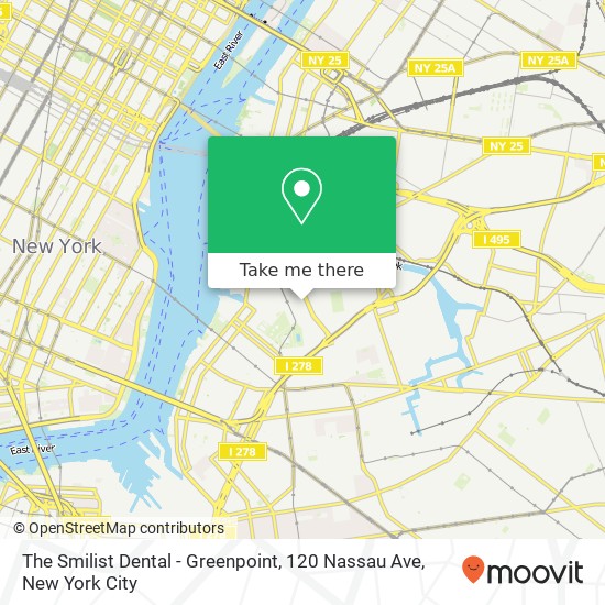 Mapa de The Smilist Dental - Greenpoint, 120 Nassau Ave