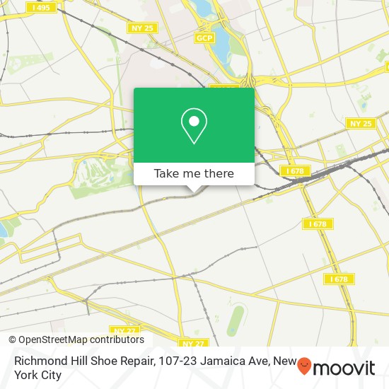 Mapa de Richmond Hill Shoe Repair, 107-23 Jamaica Ave