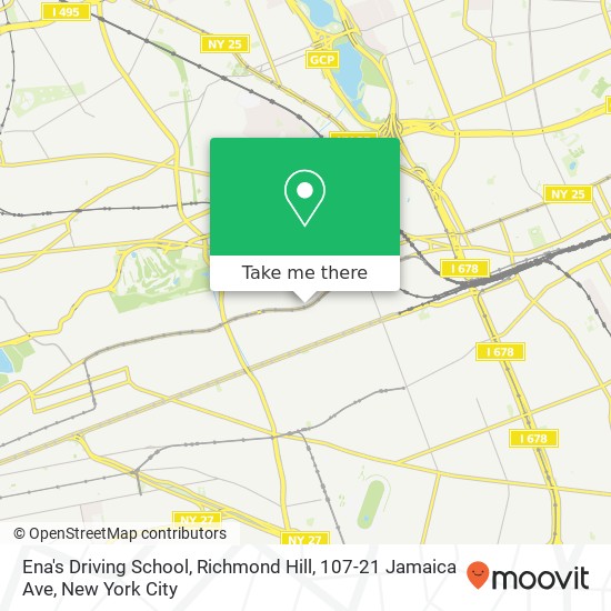 Mapa de Ena's Driving School, Richmond Hill, 107-21 Jamaica Ave