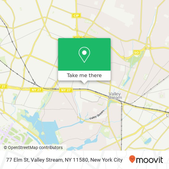 Mapa de 77 Elm St, Valley Stream, NY 11580