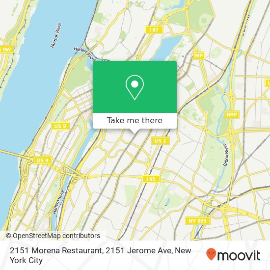 Mapa de 2151 Morena Restaurant, 2151 Jerome Ave