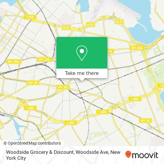 Mapa de Woodside Grocery & Discount, Woodside Ave