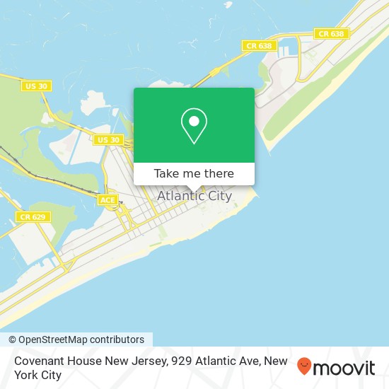 Mapa de Covenant House New Jersey, 929 Atlantic Ave