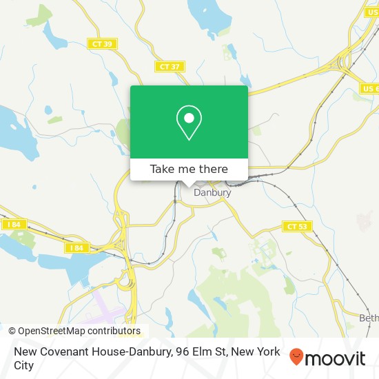 Mapa de New Covenant House-Danbury, 96 Elm St