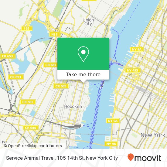 Service Animal Travel, 105 14th St map