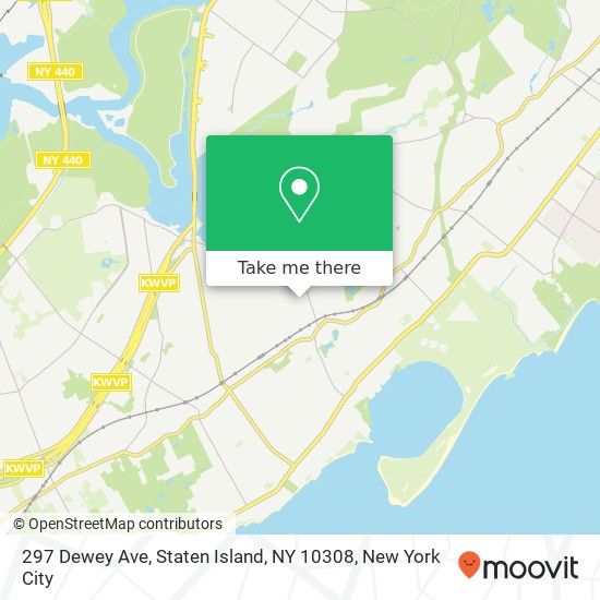 Mapa de 297 Dewey Ave, Staten Island, NY 10308