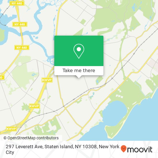 Mapa de 297 Leverett Ave, Staten Island, NY 10308