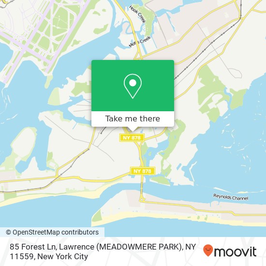 85 Forest Ln, Lawrence (MEADOWMERE PARK), NY 11559 map